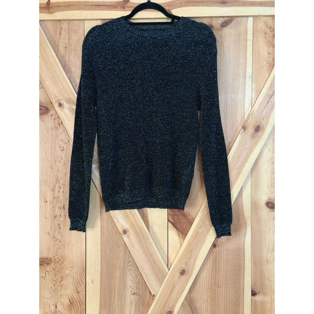 Forever 21 Plus 1X Black Sparkly Sheer Mesh Long Sleeve Top Whimsigoth Witchy